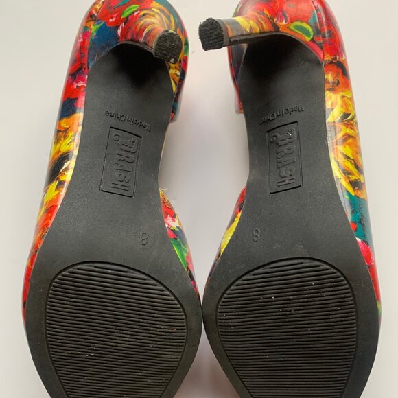 TRASH Sunflower Print High Heels | Size 8 | Bright Floral Pointed Toe Pumps - Picture 4 of 6